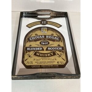 Vintage Chivas Regal Blended Scotch Whisky Mirrored Serving Tray 11.5"x16.25"